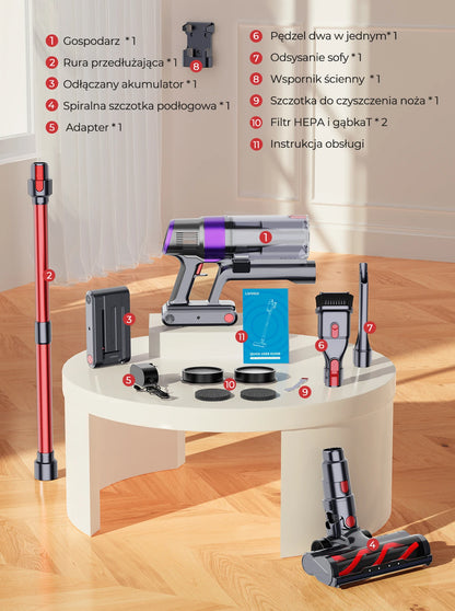 Laresar V8 Cordless Vacuum Cleaner Handheld Car 48000PA 500W 60 Mins Home Appliance Wireless Removable Battery Brushless motor