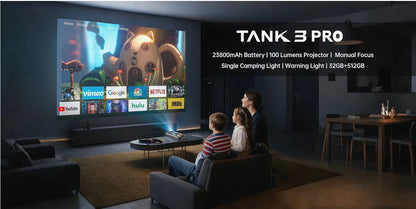 8849 Tank 3 Pro Unihertz Projector Rugged Smartphone 23800mAh 100Lumens 200MP Camera Android 15 Dimensity 8200 512G Outdoor IP68