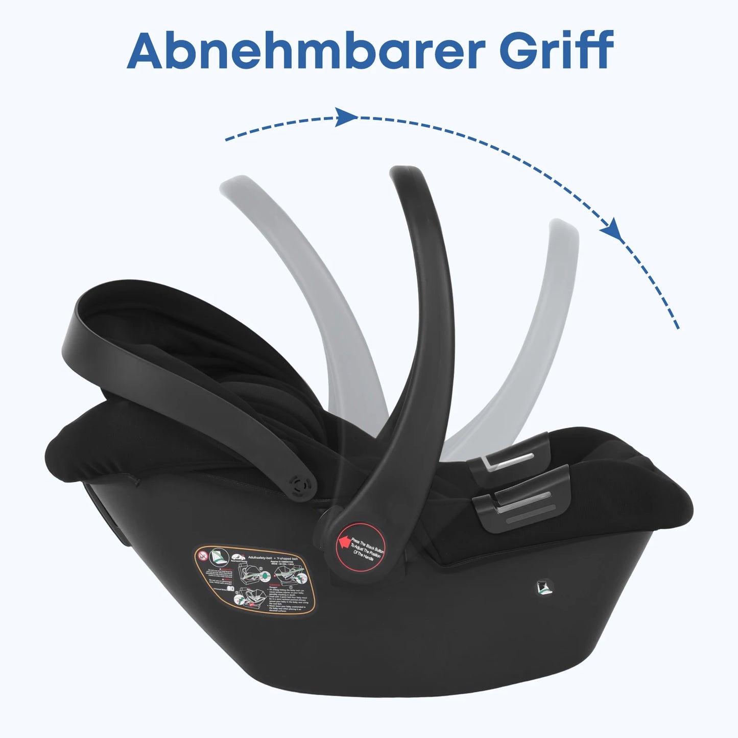 Infant Baby Car Seat Newborn 0-12 Months Max 12kg Sun Canopy Padded Seat 3-Point Safety Belt Side Protection I-Size Baby Car Sea