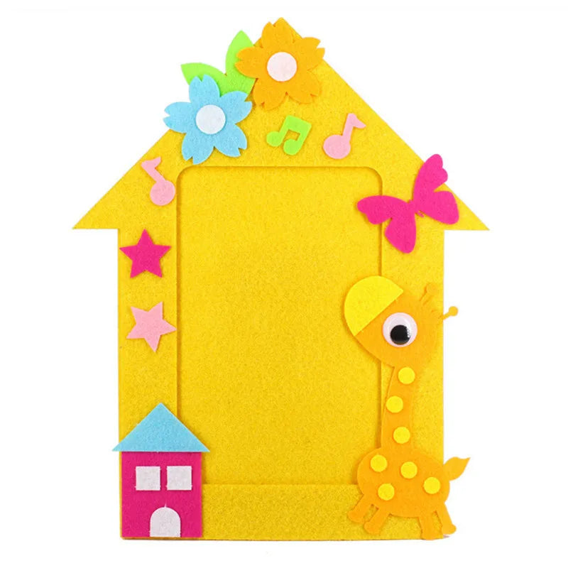 3Pcs/set DIY Cartoon Animal 6 Inch Photo Frame Children Handmade Craft Art Toys for Kids Girl Home Decor Kindergarten Applique
