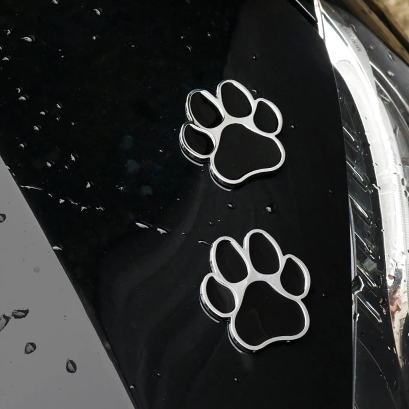 Car Stickers Footprint Metal Dog Paw Truck Decals for Zinc Alloy Auto Decoration