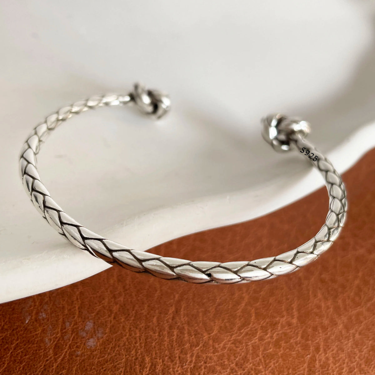 100% Solid 925 Sterling Silver Metal Bracelet for Women Vintage Handmade Simple Retro Black Stone Bracelet Birthday Gift Party