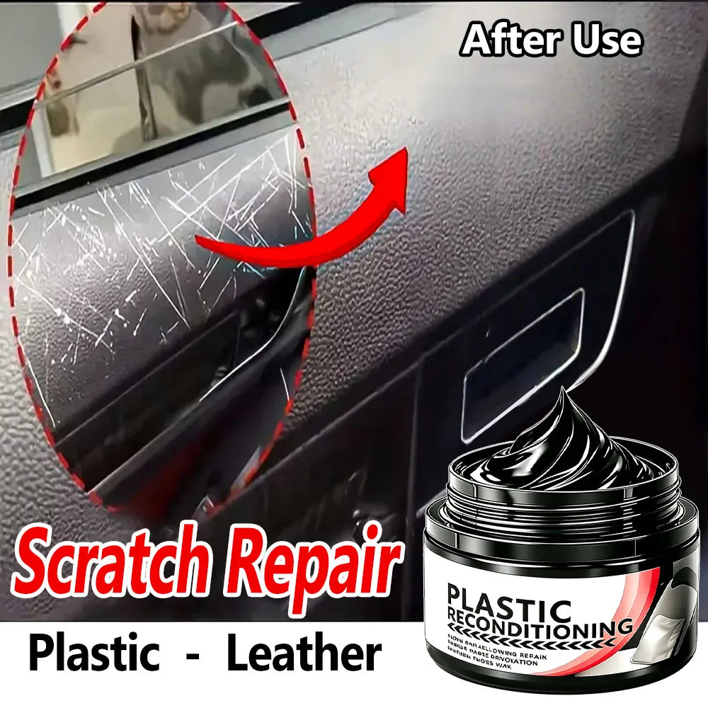 Car Plastic Care Paste Renovates Polishes Interior and Exterior Plastics Dustproof Dirt-Resistant and Adds Shine