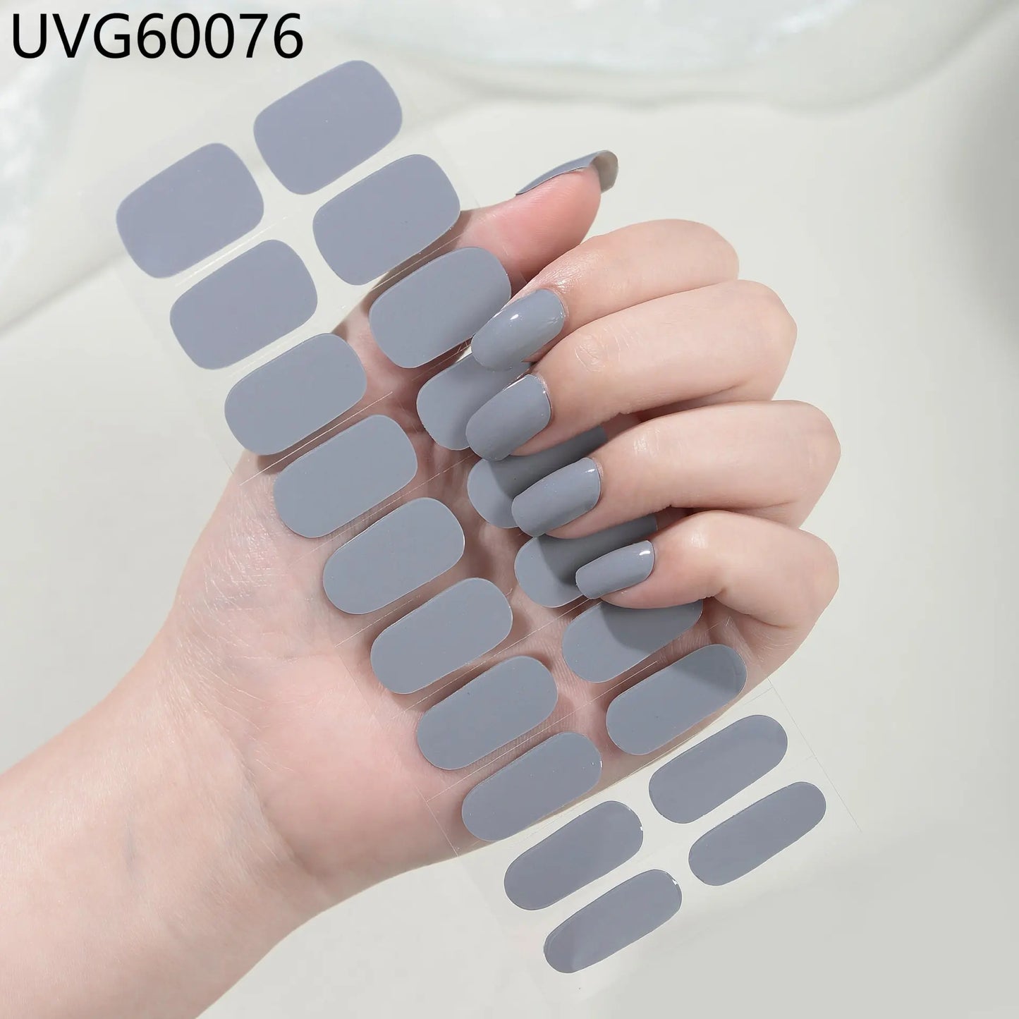 20/22Tips UV Semi cured Gel Nail Stickers Waterproof Long Lasting Full Gel Nail Wraps Press On Nail Decal DIY Manicure
