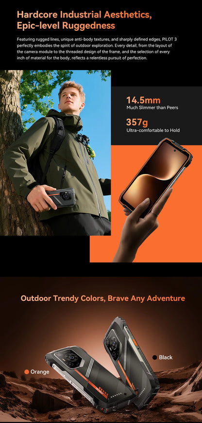 Blackview OSCAL PILOT 3 5G Mobile Phones AI Rugged Smartphone MTK 6300, 6.78' 2.4K Display 120Hz, 12GB 256GB, 7500mAh Phones