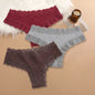 3Pcs/set Women Cotton Lace Panties Floral Intimate Underwear Trendy Patchwork Lace Briefs Female Soft Underpants Lingerie S-XL