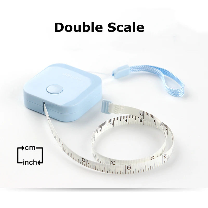 Deli Measuring Tape 1.5M Portable Leather Soft Ruler Double Scale (CM/Inch) линейка for Office School Home Stationery Supplies
