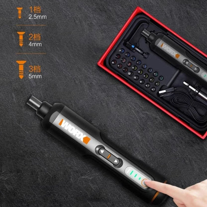WORX WX240 Electric Screwdriver Rechargeable Electric Screw Driver 24 Bits Kits Mini Drill Power Tool Home Maintenance Repair