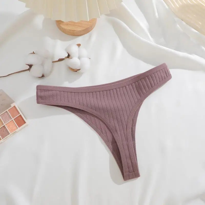 8Pcs/Set Cotton Seamless Thongs For Women Sexy Low Rise Solid Color Breathable Pantys Female Comfortable Soft G-String Underpant