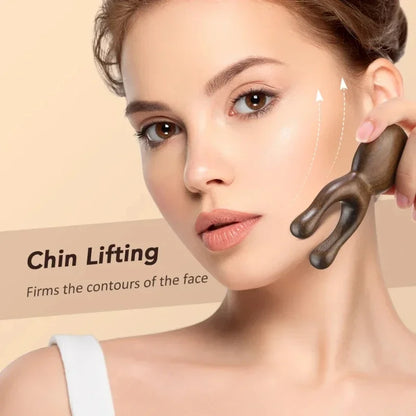 Wooden Gua Sha Facial Tools Head Massager Sandalwood Wood Massage Tool for Face Nose Eye Wood Therapy Massage Acupressur Tools