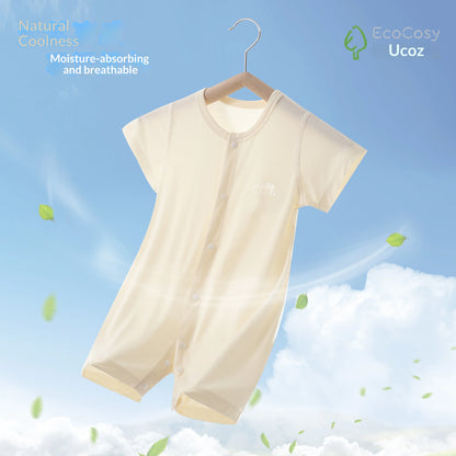 Baby Summer Short Sleeve Thin Air Conditioning Suit Breathable Cool Sensation Lightweight Jumpsuit for Crawling Infants