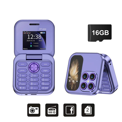 SERVO I17 Mini Dual SIM Card Flip Mobile Phone 2G GSM Magic Voice FM Radio Speed Dial Video Player Flashlight Foldable Cellphone