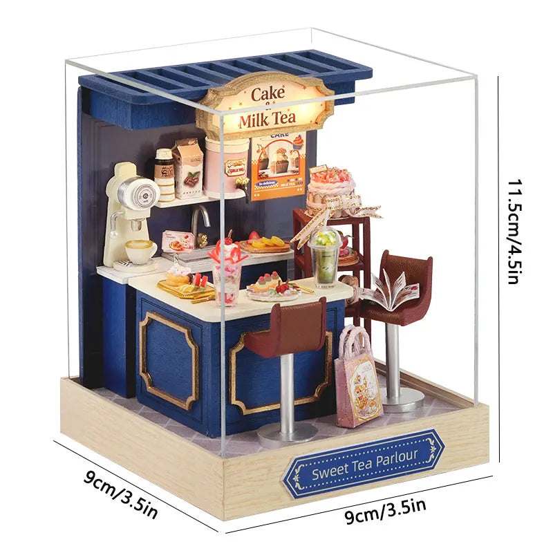 Mini Doll House DIY Small House Kit Handmade 3D Puzzle Assembly Model Building Room Bedroom Decoration Wooden Craft BirthdayGift