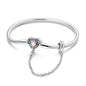 New Charm Bracelet 925 Silver Heart Shape Holy Mother Snake Chain Clasp Bracelet Fit Original Bead DIY Fashion Jewelry