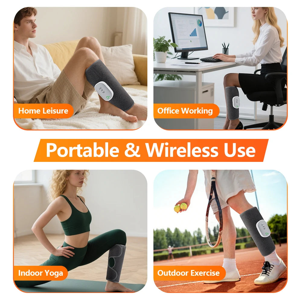 Eletric 360° Air Pressure Calf Massager Wireless Leg Massage 3 Mode Airbag Compresstion Relax Foot Calf Muscle Relieve Fatigue