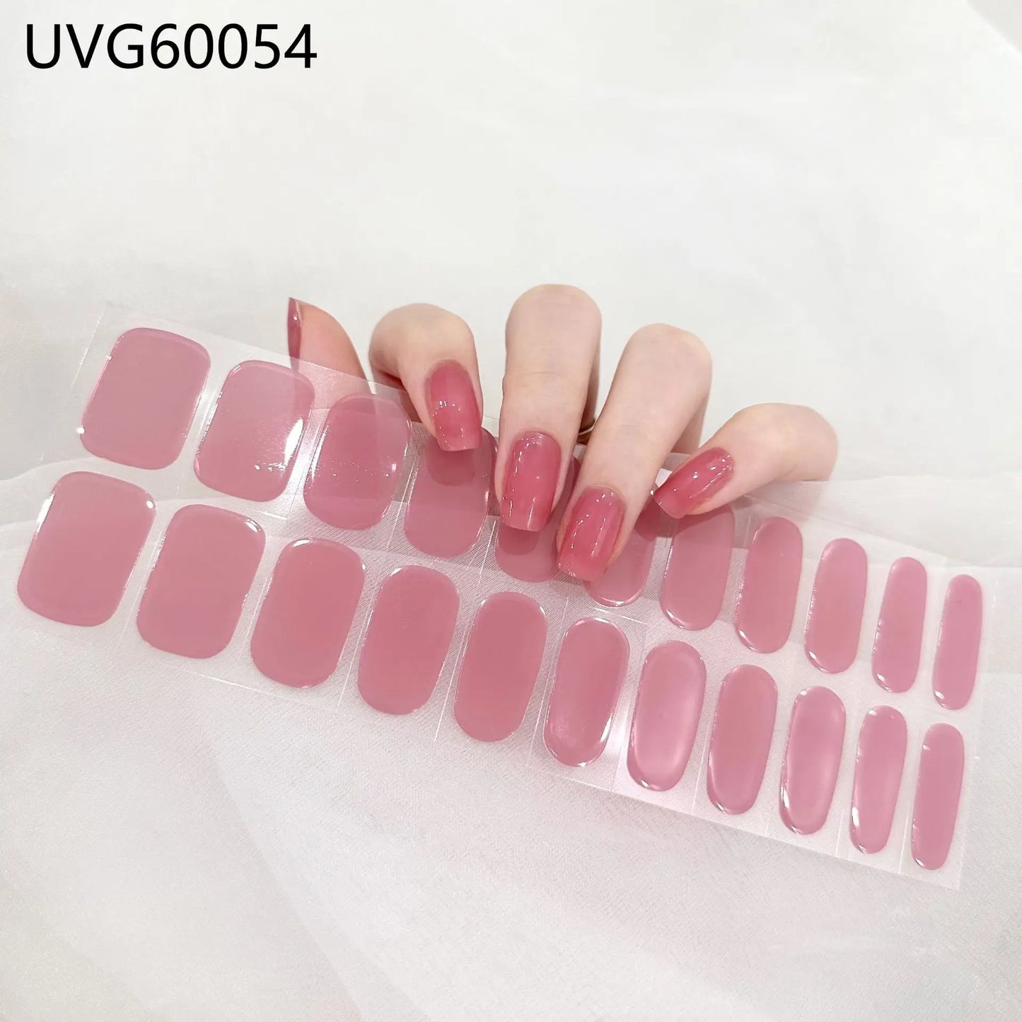 20/22Tips UV Semi cured Gel Nail Stickers Waterproof Long Lasting Full Gel Nail Wraps Press On Nail Decal DIY Manicure
