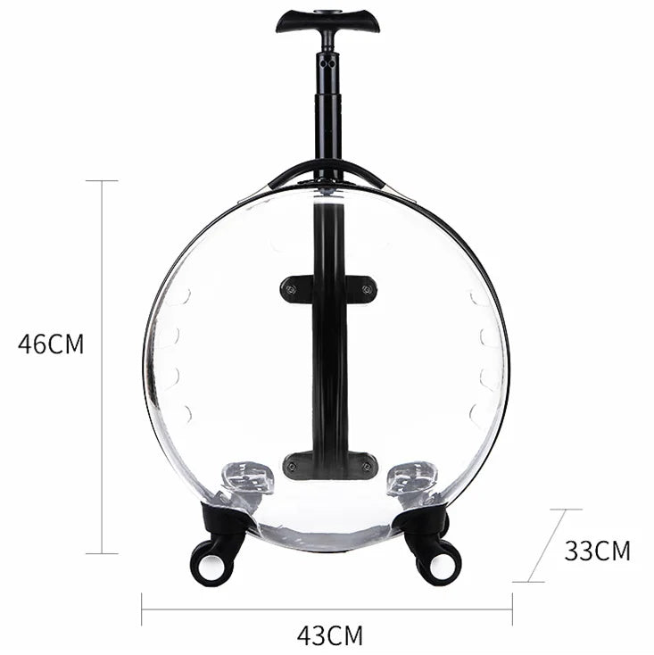 Custom Luxury Transparent Capsule Pet Travel Trolley New Strollers for Puppies Dogs Cats Comfortable Carriers Bag Wheel Trolley
