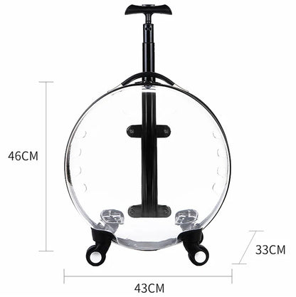 Custom Luxury Transparent Capsule Pet Travel Trolley New Strollers for Puppies Dogs Cats Comfortable Carriers Bag Wheel Trolley