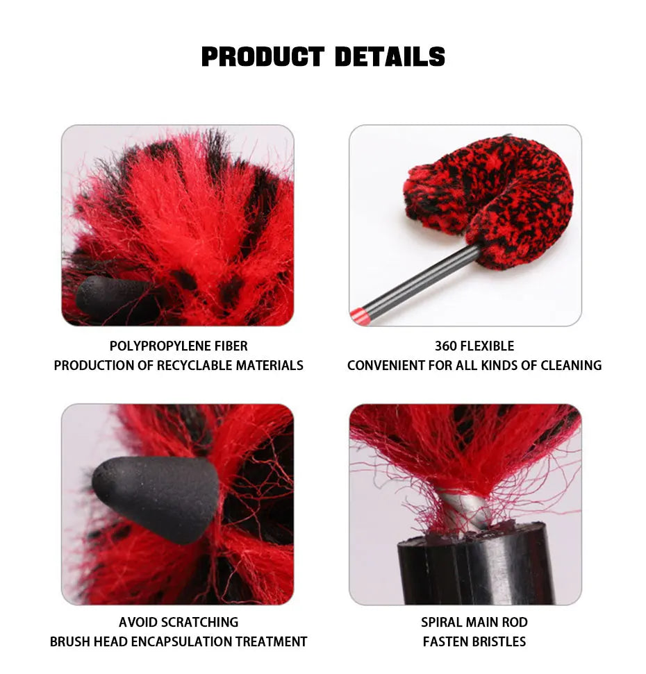 SEAMETAL Car Wheel Detailing Brush Bendable Auto Wheel Woolies Brushes Car Cleaning Tools for Car Rim Tire Washing Accessories