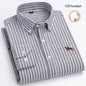 Large Size Full Men's Shirts 100% Pure Cotton Oxford Business Casual Shirt Soft Slim Fit Formal Plain Shirt Long Sleeve Clothes