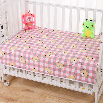 Crib Sheet Waterproof Baby Urine Changing Mat Cotton Reusable Infant Change Diaper Pad Cover Washable Newborn Bed Nappy Mattress