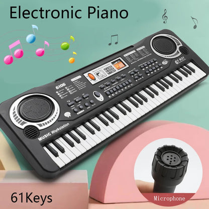 61-key Children's Electronic Piano Keyboard Portable Educational Toy Musical Instrument Organ With Mike Children's Beginner Gift