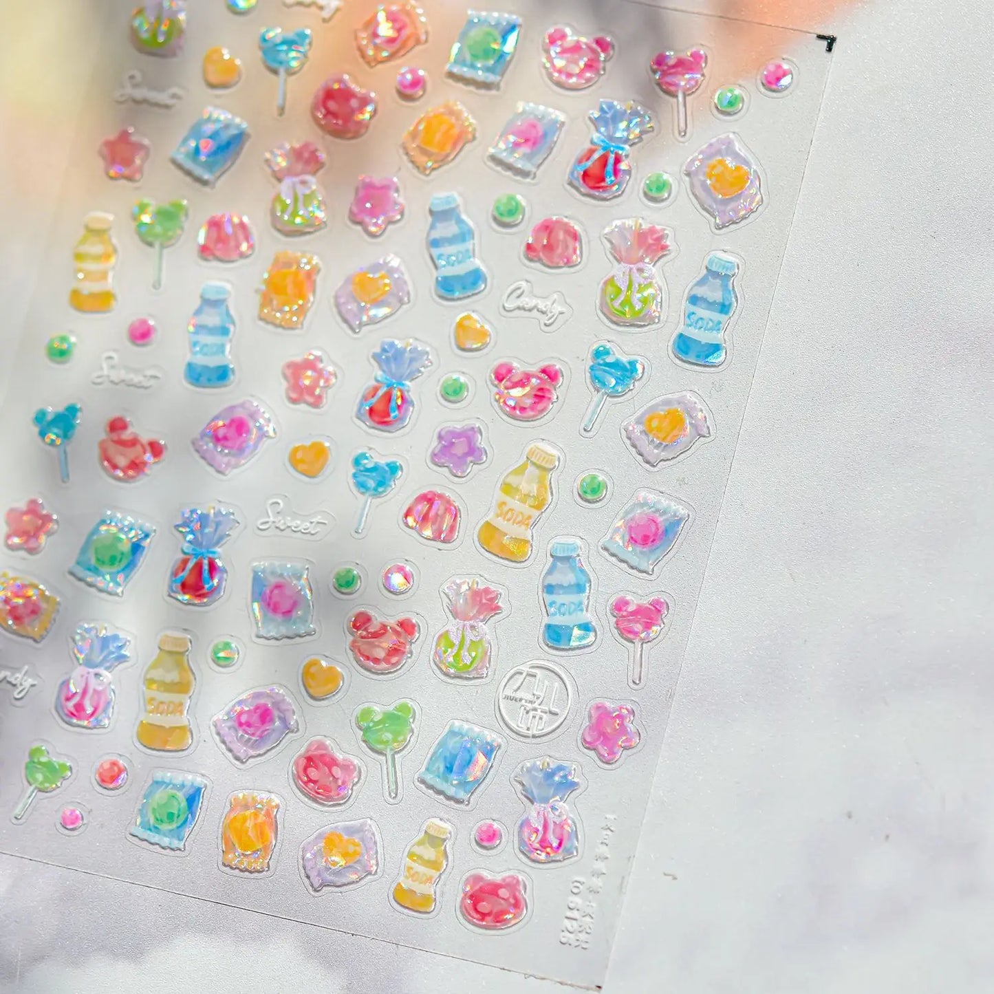 Cute Animal Face 5D Nail Art Stickers Cartoon Cat Bunny Dog Mouse Kawaii Expressions Simple Self Adhesive Manicure Decal DIY