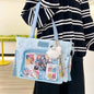 New Y2K Cute Japanese Ita Bag Lolita Girl Transparent Shoulder Tote Bag Large Capacity Crossbody Casual Bag DIY Display Handbags