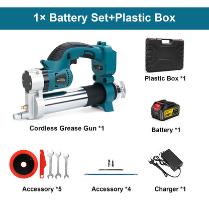 Gisam 10000PSI Brushless Electric Grease Gun Kit Electric High-Performance Grease Gun Set Power Tool For Makita 18v Battery Pins