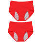 2pcs Women's Physiological Briefs Girl Menstrual Panties Ladies Period Leak Proof Panty Mid Waist Ice Silk Underwear