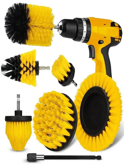Electric Drill Brush Attachment Set Power Scrubber Brush Car Polisher Kitchen Bathroom Cleaning Kit Toilet Cleaning Tools