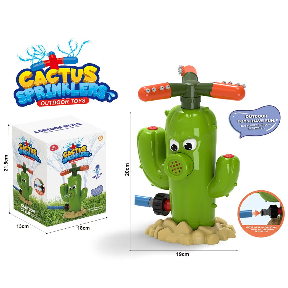 Cactus Sprinkler Water Spray Toy Garden Water Toys Outdoor Backyard Summer Yard Cartoon Splash Sprinkler Baby Bath Toy for Kids