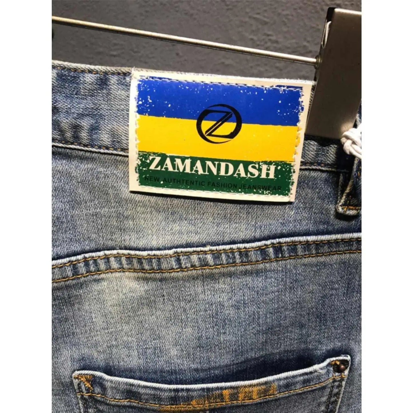 Summer Trendy Brand Handsome Denim Shorts Men's Washed Embroidered Patch Trendy Short Pants Ripped Slim-fit Elastic Middle Pants