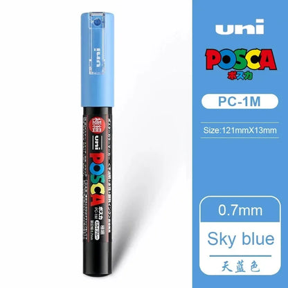 1pcs Japan UNI POSCA Markers PC-1M/3M/5M Acrylic Graffiti Pen Waterproof DIY Stackable Color Art Painting School Supplies