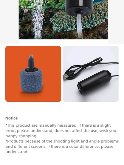 Silent Oxygenator Small Oxygen Pump Portable Mini USB Charging Fish Tank Oxygen Pump Fish Farming Aquarium Supplies