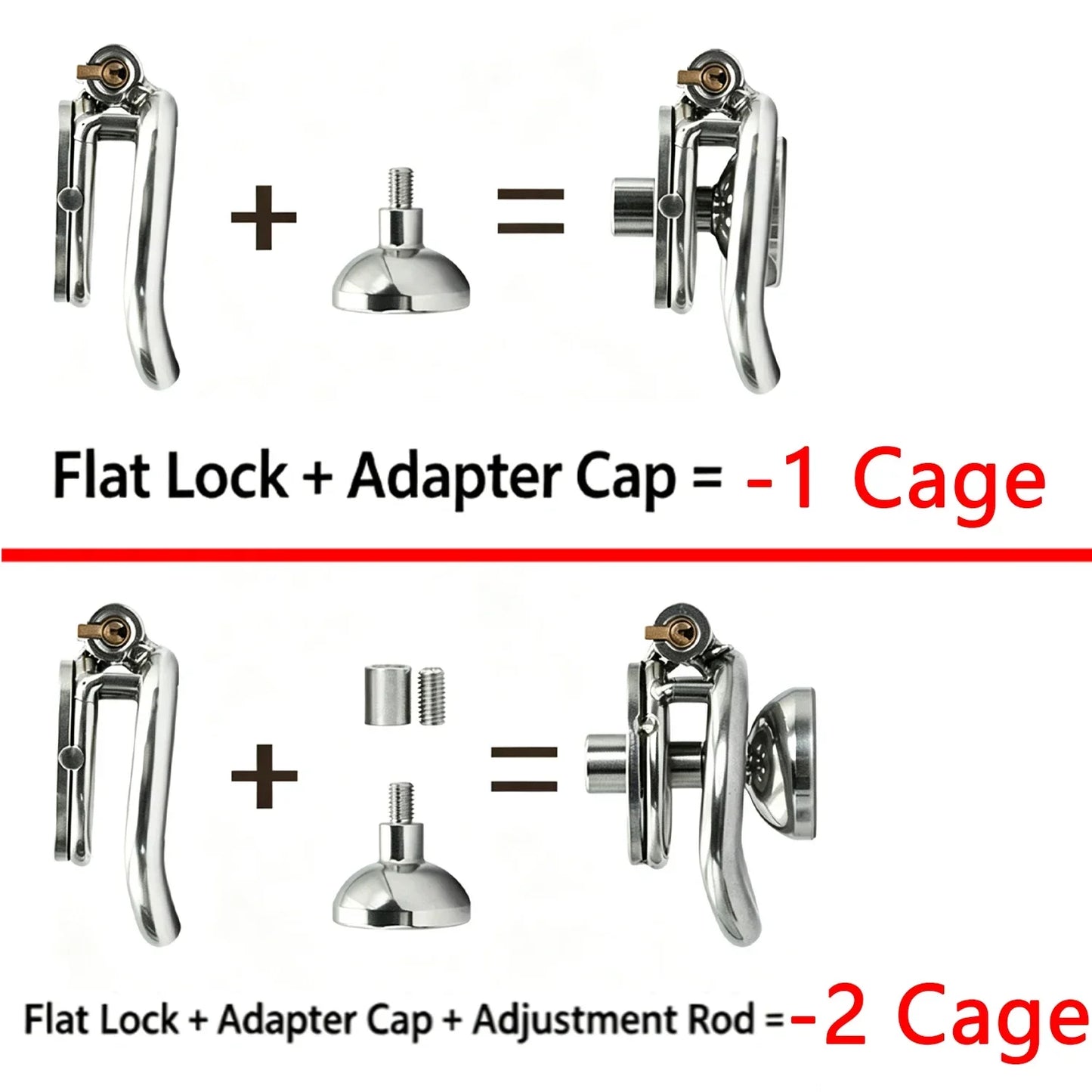 Urethral Inverted Negative Male Chastity Lock Flat Cock Cage with Metal Urethral Catheter for Couple Men Penis Ring Bondage BDSM