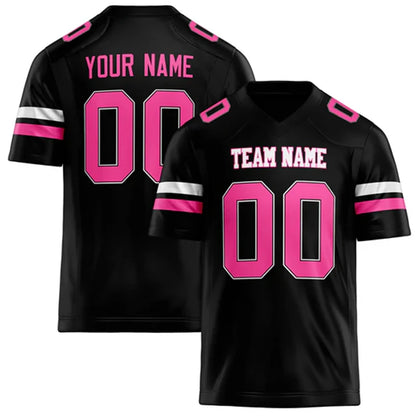 Customized Team Name Number Name Rugby T-shirt Personalized DIY V Neck Black Mens Sports T Shirt Loose Quick Dry Team Uniforms