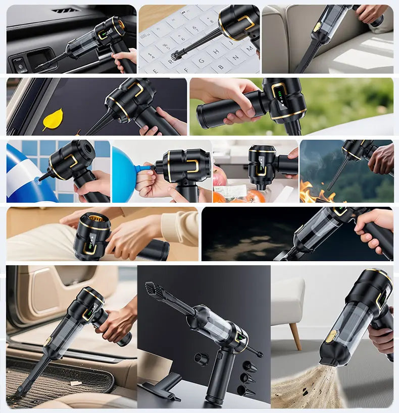 Storm vacuum cleaner, Car vacuum cleaner, 80000 RPM, pump vacuum cleaner inflatable 2 in 1, for sofa, desk, Car