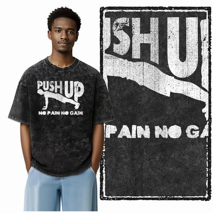 YG BODY BUILDING Printed Cotton Acid Washed Graphic Unisex T Shirt Cool CROSSFIT Streetwear Men Tshirts Big Size Tee for Men