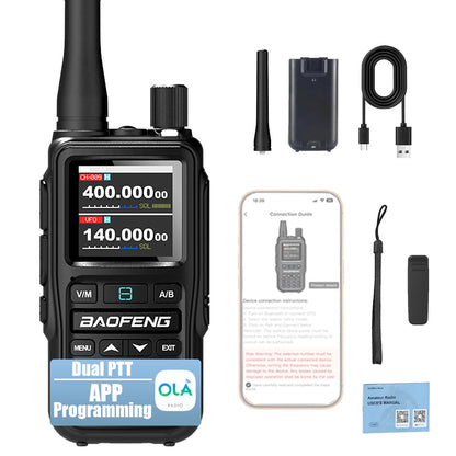 Baofeng UV-5R Mini 5W Walkie Talkie (2 Pack) | Bluetooth APP, NOAA Weather, 999 Ch | USB-C Charging for Outdoor/Hunting