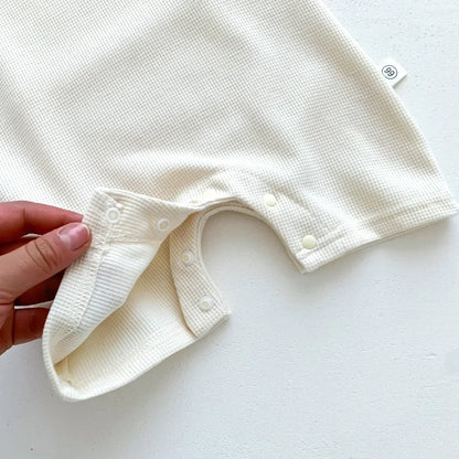 Cotton Romper Gift Hat with Ear New In Summer Kids Baby Girls Boys Short Sleeve Waffle Patch Bear Infant Newborn Jumpsuits