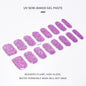 16Tips UV Semi-Cured Gel Nail Wraps Sticker 5D Pure Color Full Cover UV Lamp Gel Sticker Long-Lasting Nail Extension Patch Strip