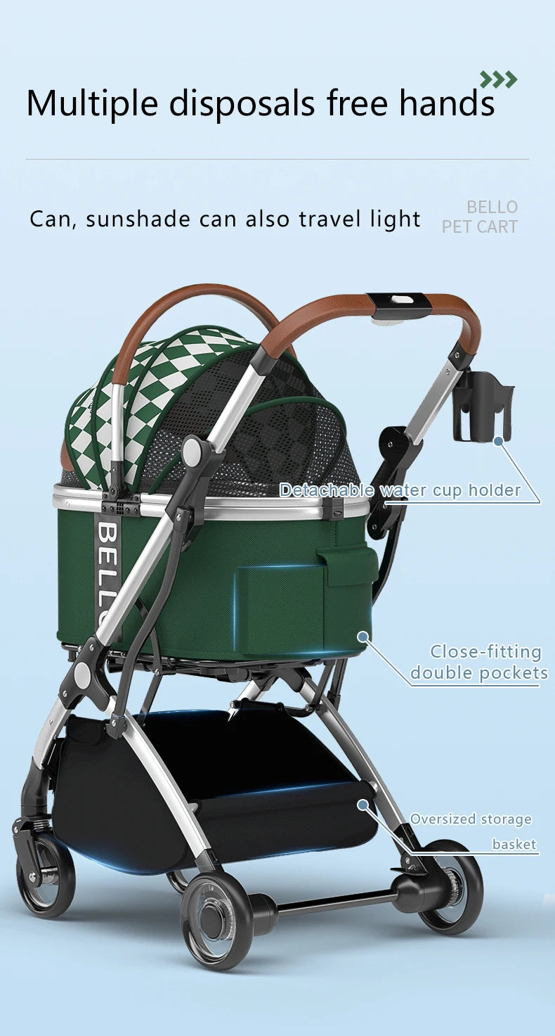 STLFBello Cat Trolley Cat Stroller Pet Stroller Cat Pet Carriers & Travel Products
