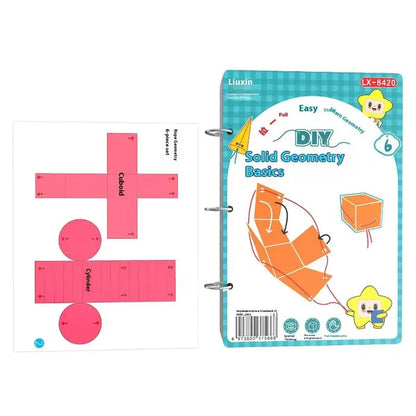 Montessori Educational 3D Geometry Quiet Book Set for Kids - DIY Math Learning Tracing Workbook for Spatial Thinking Training