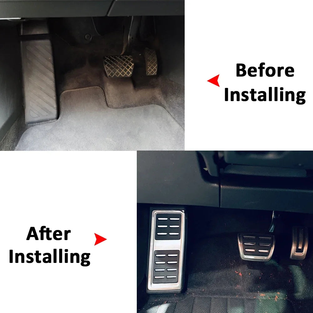 for Volkswagen VW Polo Virtus 2018~2024 Accelerator AT MT Car Pedals Gas Brake Footrest Stainless Steel Non-slip Pedal Cover Pad