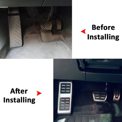 for Volkswagen VW Polo Virtus 2018~2024 Accelerator AT MT Car Pedals Gas Brake Footrest Stainless Steel Non-slip Pedal Cover Pad