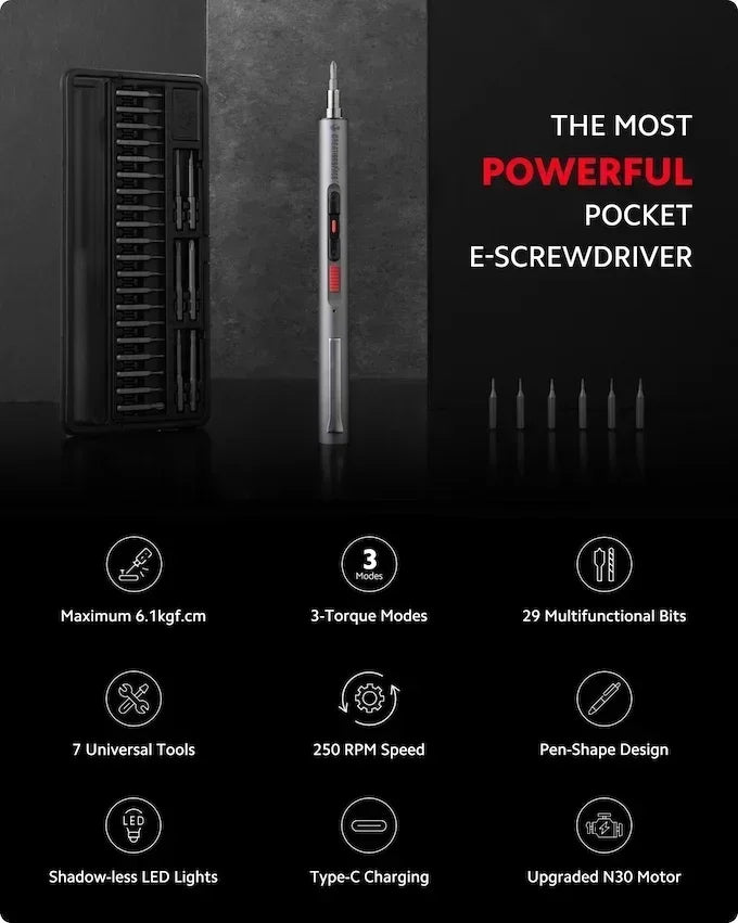 CreationSpace Cordless Electric Screwdriver Set 3 Torque Settings 29/42  in 1 Precision Screwdriver for Phones Watches Repair