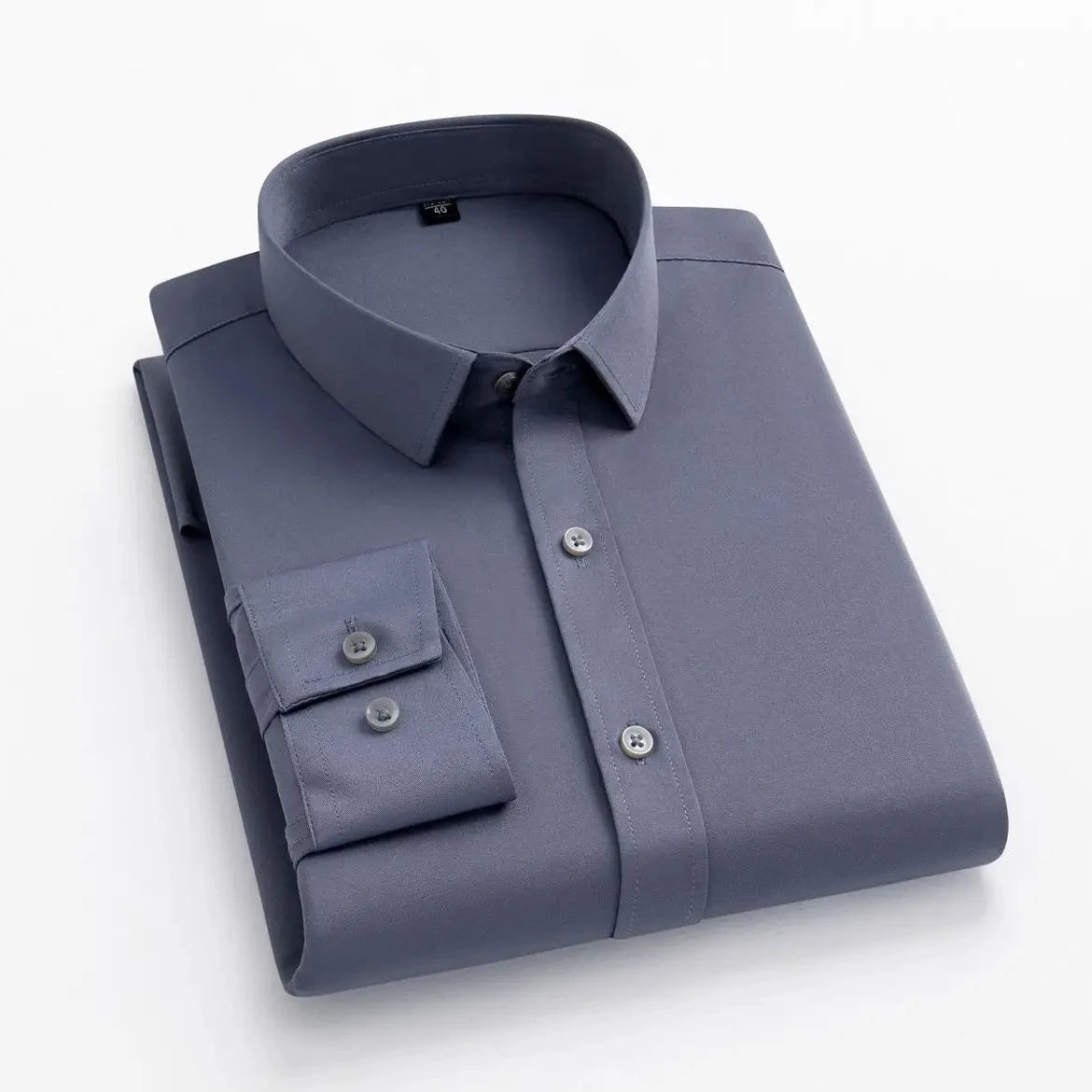 55-105KG Men's long sleeved elastic shirt, non ironing business dress, professional work attire, stand up collar shirt