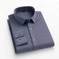 55-105KG Men's long sleeved elastic shirt, non ironing business dress, professional work attire, stand up collar shirt
