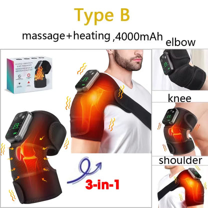 Electric Shoulder Heating Pad 3-Speed Vibration Muscle Relax Belt Thermal Massager Shoulder Neck Health Care Support Brace